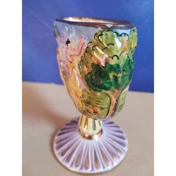 Bing Co FBS Vase Bottle France ? Ferdinand footed Dancing antique hand painted - Picture 4 of 11